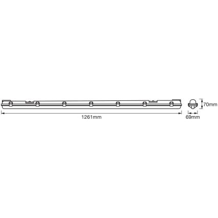 Ledvance - Luminaire fluorescent industriel LED DAMP T8 1xG13/15W/230V IP65