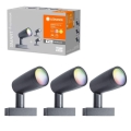 Ledvance - PACK 3x Lampe d'extérieur LED RGBW SMART+ SPOT 3xLED/4,5W/230V IP65 Wi-Fi