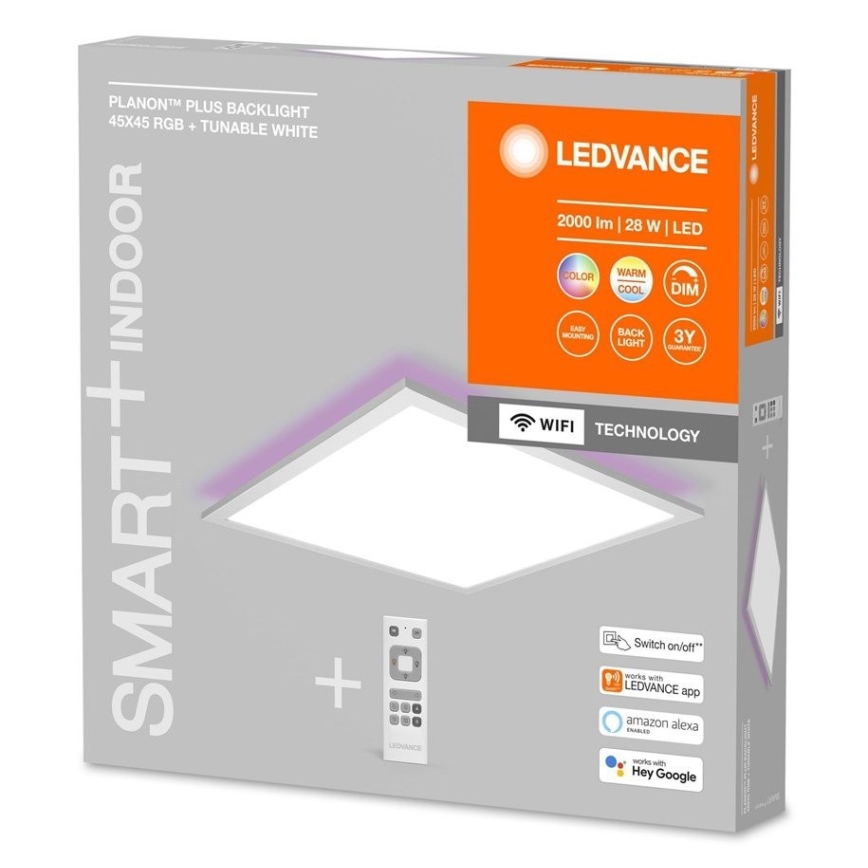 Ledvance - Panneau LED RGBW dimmable SMART+ PLANON LED/28W/230V 45x45 cm Wi-Fi + télécommande