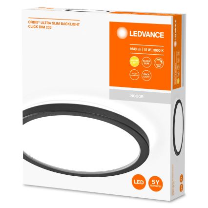 Ledvance - Plafonnier à intensité variable LED ORBIS LED/15W/230V noir