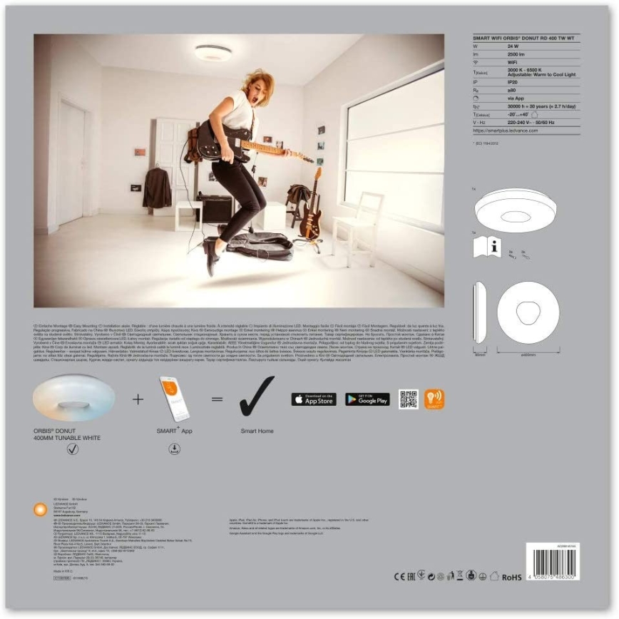 Ledvance - Plafonnier à intensité variable LED SMART+ DONUT LED/24W/230V 3,000K-6,500K Wi-Fi