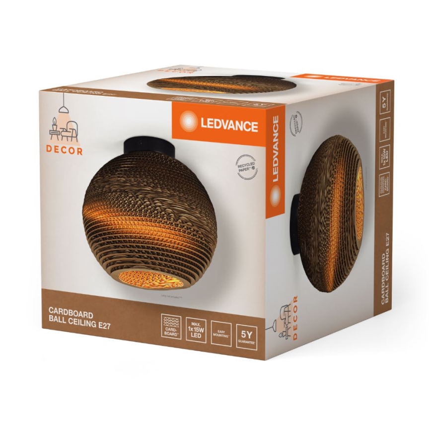Ledvance - Plafonnier DECOR CARDBOARD 1xE27/15W/230V d. 26 cm