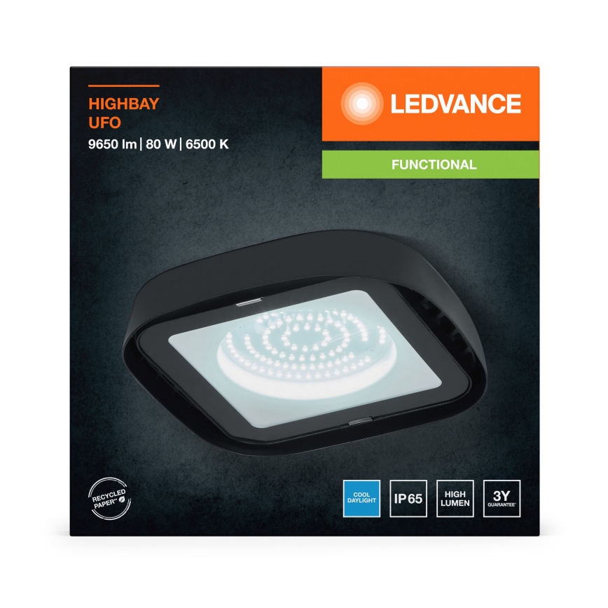 Ledvance - Plafonnier industriel HIGHBAY LED/80W/230V IP65 6500K
