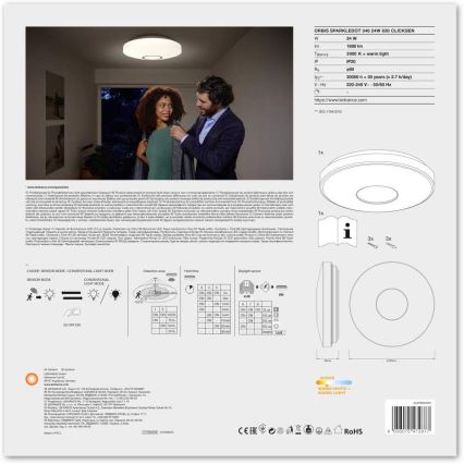 Ledvance - Plafonnier LED avec détecteur SPARKLEDOT LED/24W/230V