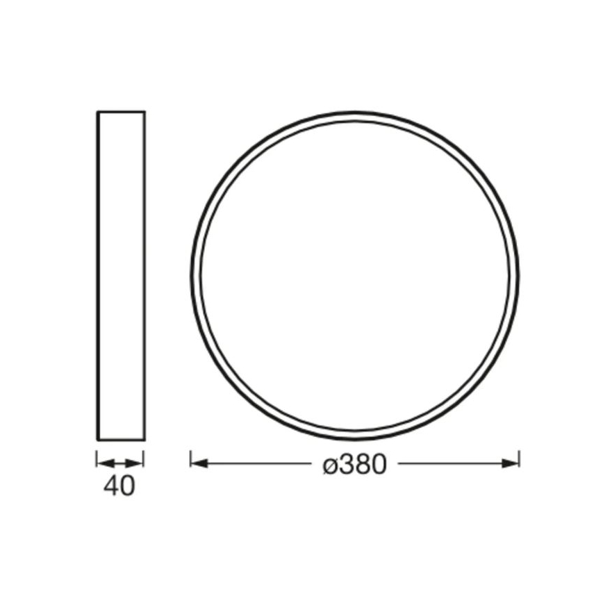 Ledvance - Plafonnier LED ORBIS SLIM LED/24W/230V noir