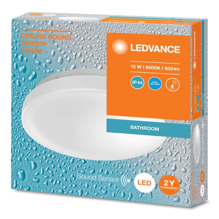 Ledvance - Plafonnier LED pour salle de bains avec capteur crépusculaire CEILING ROUND LED/12W/230V IP44