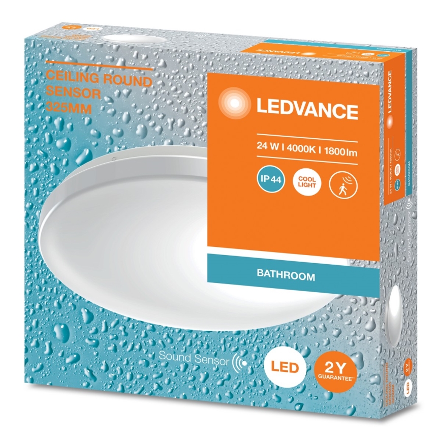 Ledvance - Plafonnier LED pour salle de bains avec capteur crépusculaire CEILING ROUND LED/24W/230V IP44
