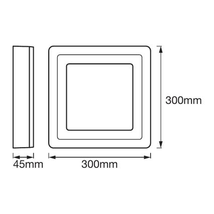 Ledvance - Plafonnier LED SQUARE LED/18W/230V