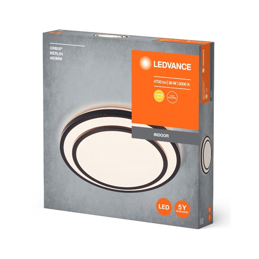 Ledvance - Plafonnier ORBIS BERLIN LED/36W/230V noir