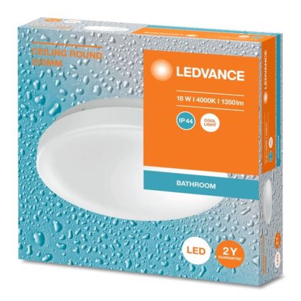 Ledvance - Plafonnier salle de bain CEILING ROUND LED/18W/230V 4000K IP44