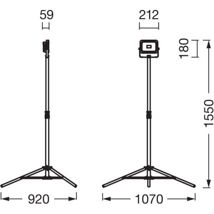 Ledvance - Projecteur à intensité variable avec un support WORKLIGHT TRIPOD LED/20W/3,7V IP54