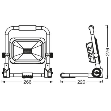 Ledvance - Projecteur rechargeable LED à intensité variable extérieur WORKLIGHT BATTERY LED/20W/5V IP54