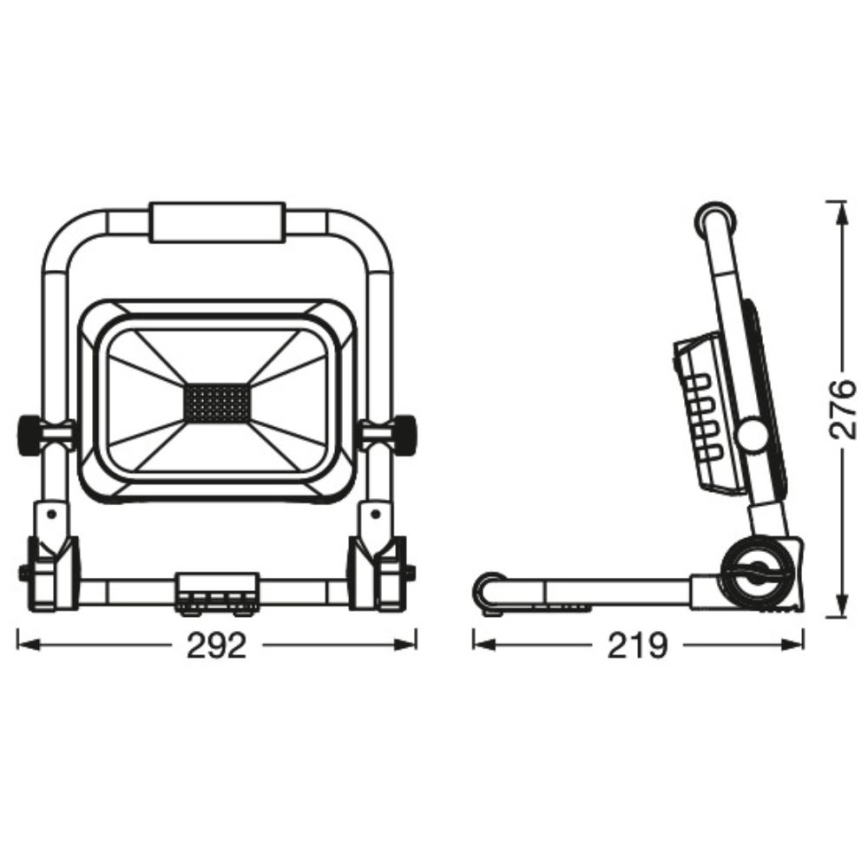 Ledvance - Projecteur rechargeable extérieur à intensité variable WORKLIGHT BATTERY LED/30W/5V IP54