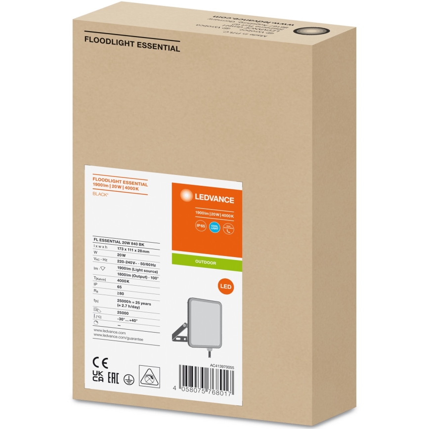 Ledvance - Projecteur d'extérieur LED FLOODLIGHT LED/20W/230V 4000K IP65