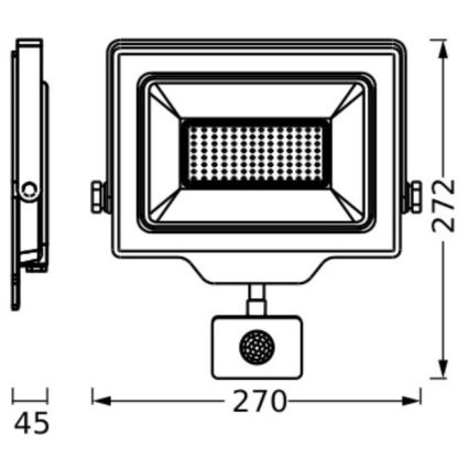 Ledvance - Applique murale extérieure avec détecteur FLOODLIGHT ESSENTIAL LED/100W/230V IP65