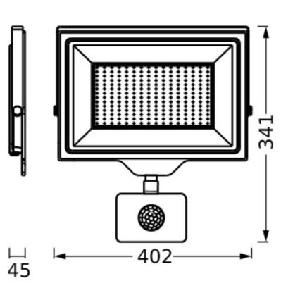 Ledvance - Applique murale extérieure avec un détecteur FLOODLIGHT ESSENTIAL LED/200W/230V IP65