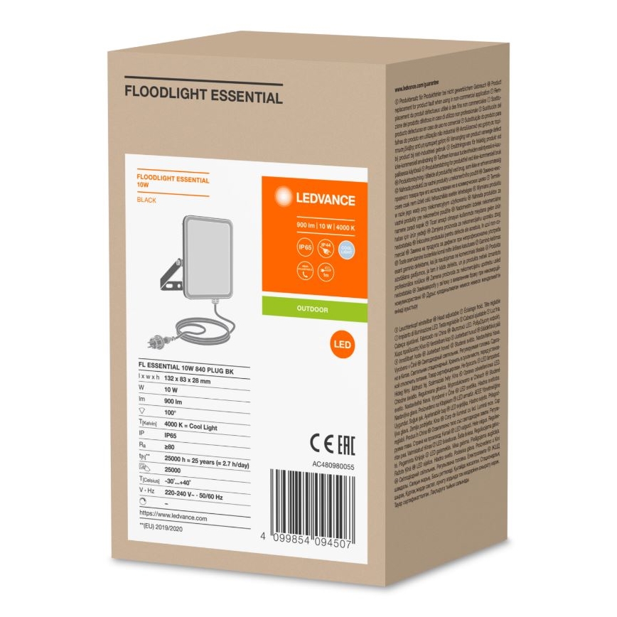Ledvance - Applique murale extérieure FLOODLIGHT ESSENTIAL LED/10W/230V IP65