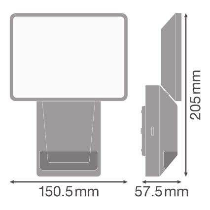 Ledvance - Projecteur extérieur LED avec capteur FLOOD LED/15W/230V IP55