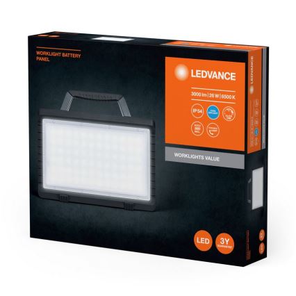 Ledvance - Projecteur extérieur LED à intensité variable et rechargeable WORKLIGHT BATTERY LED/26W/5V IP54