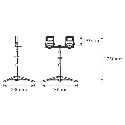 Ledvance - Projecteur LED avec poignée TRIPOD 2xLED/30W/230V IP65