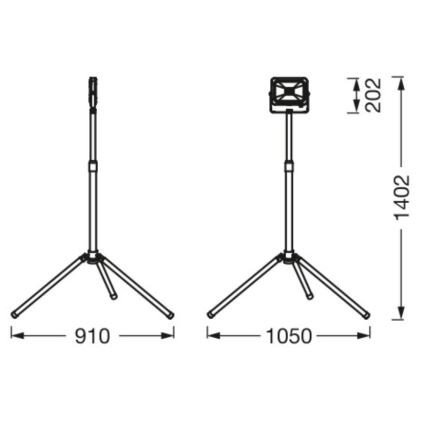 Ledvance - Projecteur extérieur LED avec support WORKLIGHT TRIPOD LED/30W/230V 6500K IP65