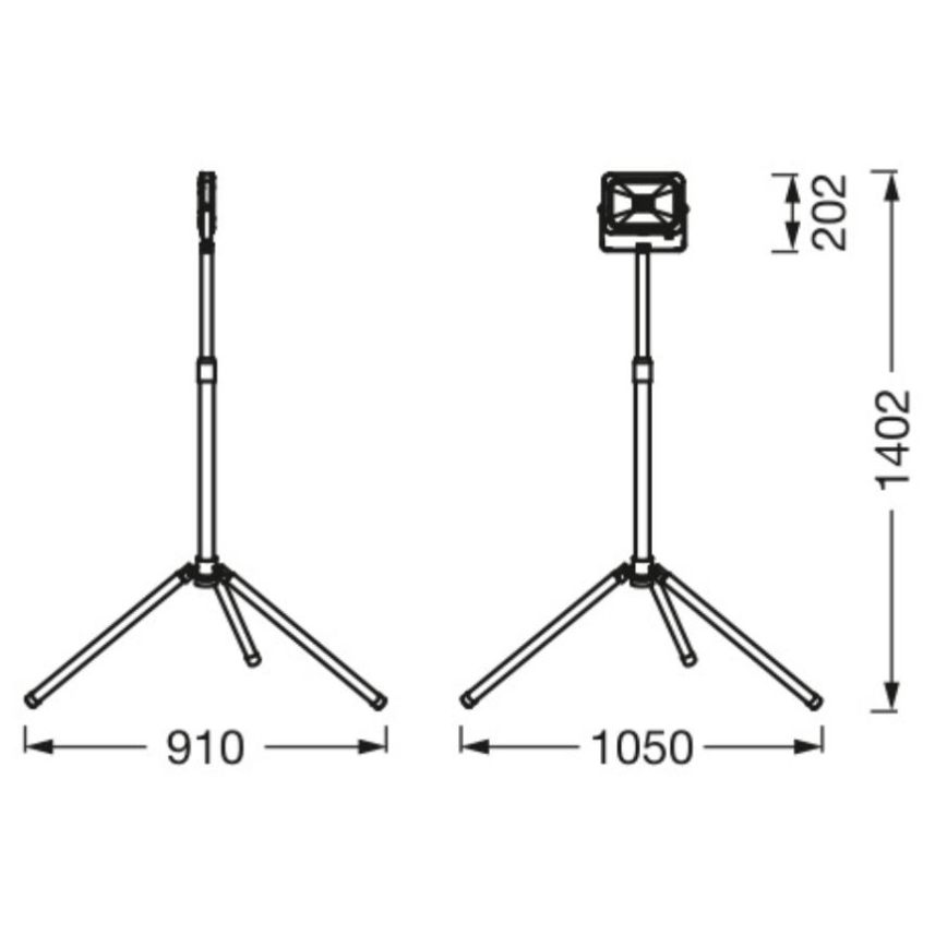 Ledvance - Projecteur extérieur LED avec support WORKLIGHT TRIPOD LED/30W/230V 6500K IP65