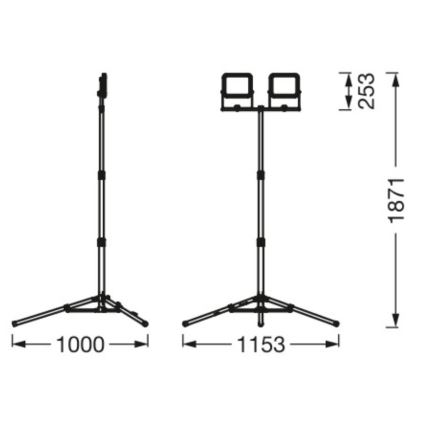 Ledvance - Projecteur LED d'extérieur avec un support WORKLIGHT TRIPOD 2xLED/30W/230V 6500K IP65
