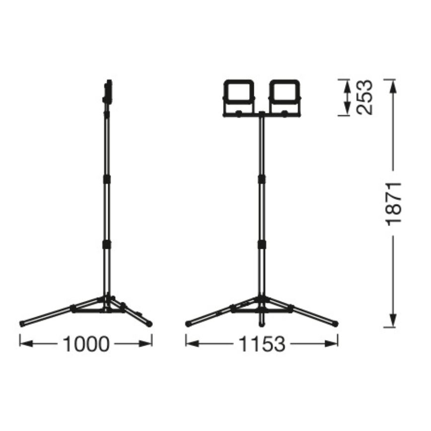 Ledvance - Projecteur LED d'extérieur avec un support WORKLIGHT TRIPOD 2xLED/30W/230V 6500K IP65