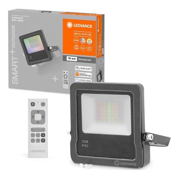 Ledvance - Projecteur LED RGBW FLOODLIGHT LED/20W/230V 3000K IP65 Wi-Fi + télécommande