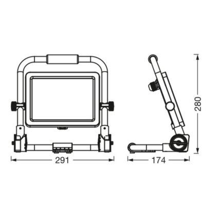 Ledvance - Projecteur LED d'extérieur WORKLIGHT R-STAND LED/50W/230V 6500K IP65