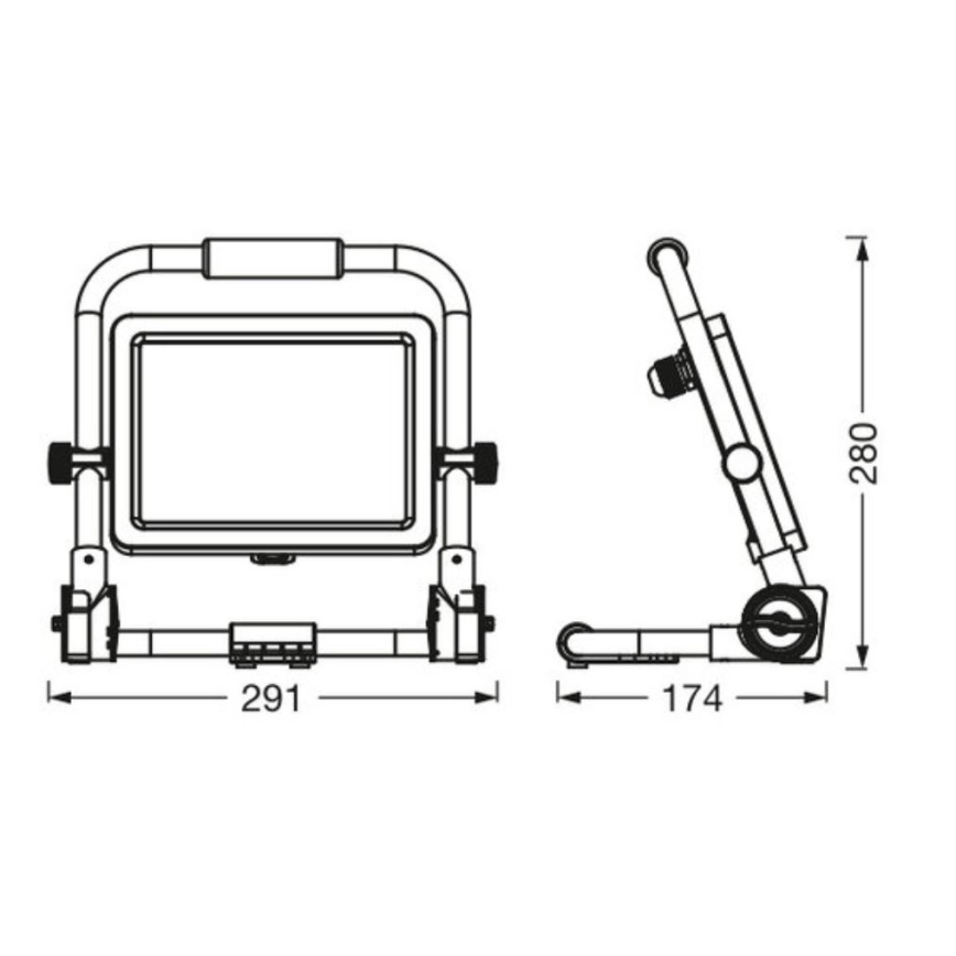 Ledvance - Projecteur LED d'extérieur WORKLIGHT R-STAND LED/50W/230V 6500K IP65
