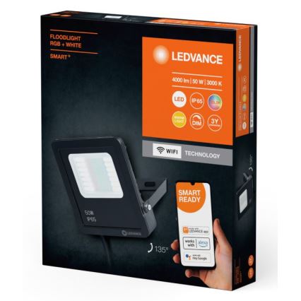 Ledvance - Projecteur extérieur LED RGBW à intensité variable SMART+ FLOODLIGHT LED/50W/230V IP65 Wi-Fi