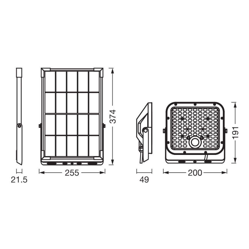 Ledvance - Projecteur solaire à intensité variable avec détecteur FLOOD SPLIT LED/30W/6,4V 5000 mAh IP65 + Télécommande