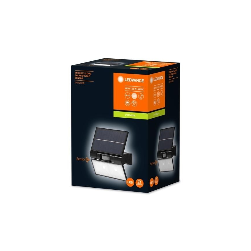 Ledvance - Projecteur solaire mural extérieuravec détecteur FLOOD LED/2,9W/3,7V 2600 mAh IP44