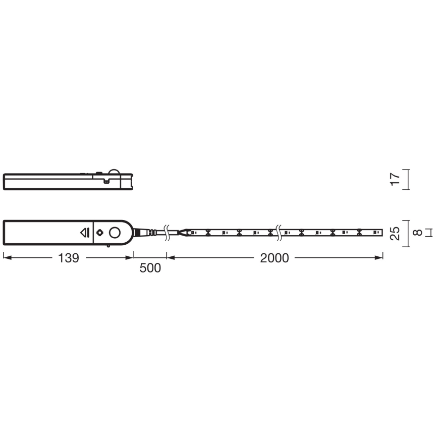 Ledvance - Ruban LED FLEX 2m avec capteur de mouvement LED/3,6W/4xAA