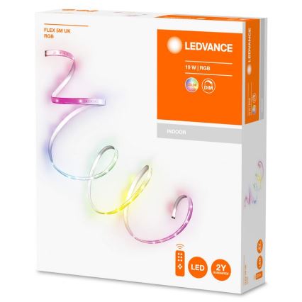 Ledvance - LED RGB Ruban à intensité variable FLEX 5m LED/19W/230V + télécommande