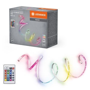 Ledvance - Ruban LED RGB dimmable FLEX TV MOOD 1 m LED/4W/5V + télécommande