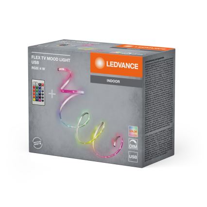 Ledvance - Ruban LED RGB dimmable FLEX TV MOOD 1 m LED/4W/5V + télécommande