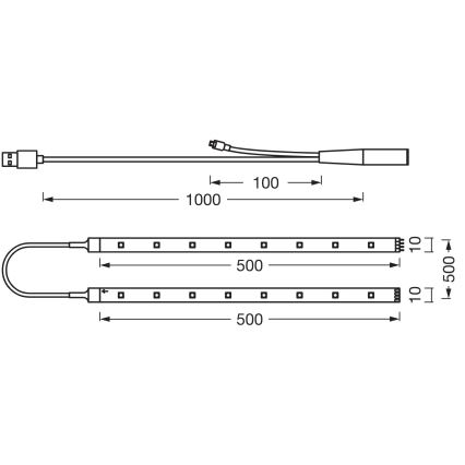 Ledvance - Ruban LED RGB dimmable FLEX TV MOOD 1 m LED/4W/5V + télécommande