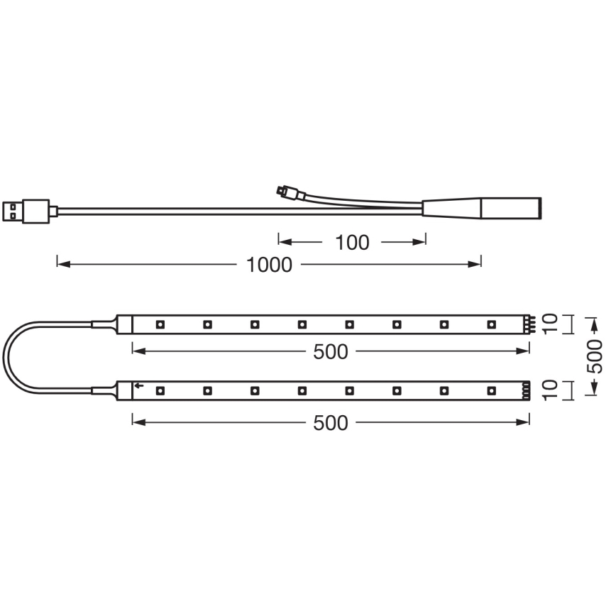 Ledvance - Ruban LED RGB dimmable FLEX TV MOOD 1 m LED/4W/5V + télécommande