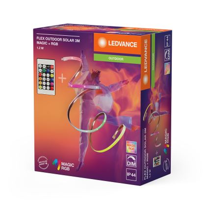 Ledvance - Ruban LED solaire RGB dimmable FLEX MAGIC 3 m LED/1,2W/5V avec télécommande