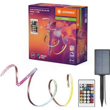 Ledvance - Ruban LED solaire RGB dimmable FLEX MAGIC 5m LED/1,6W/3,7V 2000 mAh IP44 + télécommande
