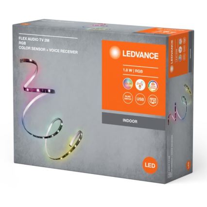 Ledvance - Ruban RGB à intensité variable pour TV avec détecteur FLEX AUDIO 2m LED/1,8W/5V