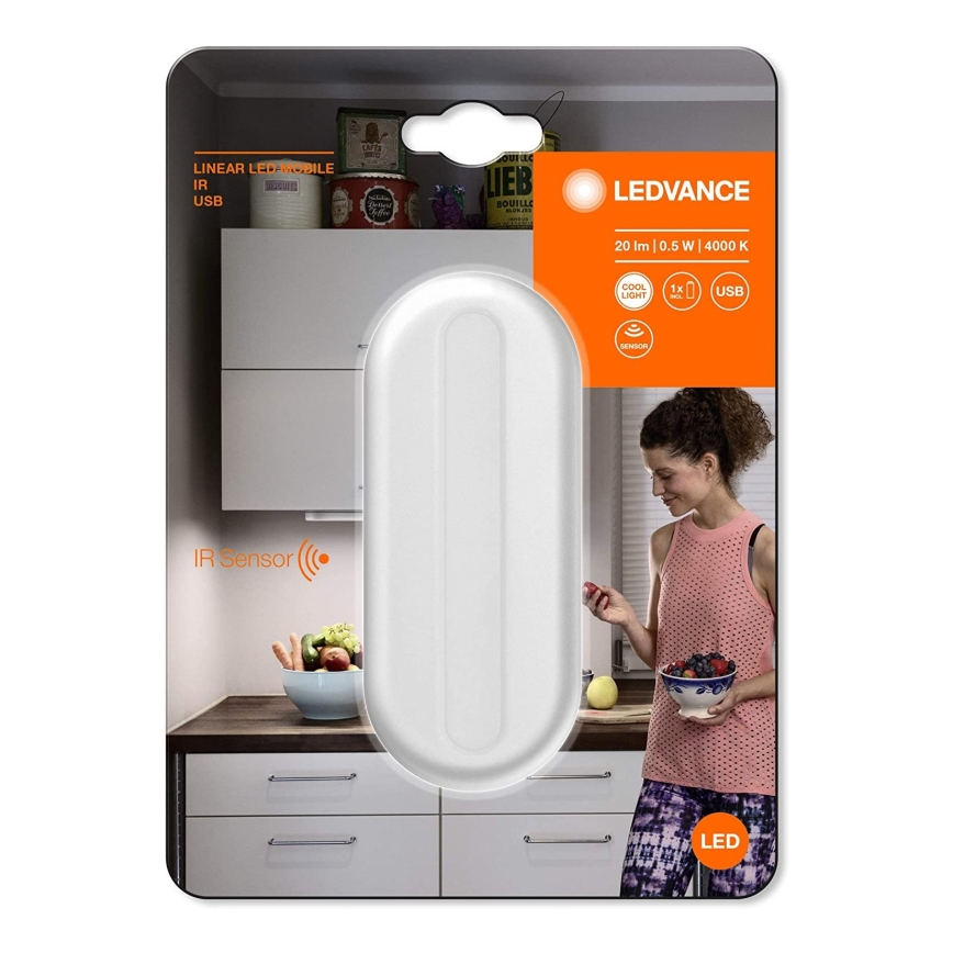Ledvance - Spot de balisage avec détecteur MOBILE LED/0,5W/3,7V 330 mAh CRI 90