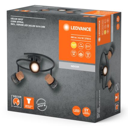 Ledvance - Spot DECOR CORK 3xGU10/3,4W/230V