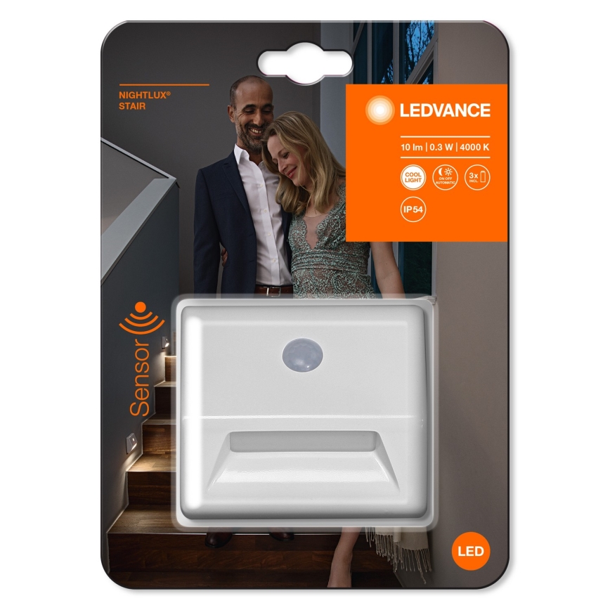 Ledvance - Spot d'escalier avec détecteur NIGHTLUX LED/0,25W/3xAAA IP54