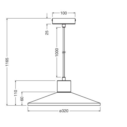 Ledvance - Suspension filaire DECOR PLASTER 1xE27/25W/230V d. 32 cm plâtre blanc