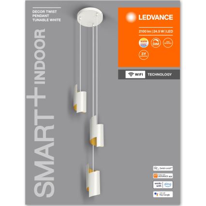 Ledvance - Suspension filaire LED à intensité variable SMART+ DECOR 3xLED/8W/230V blanc Wi-Fi