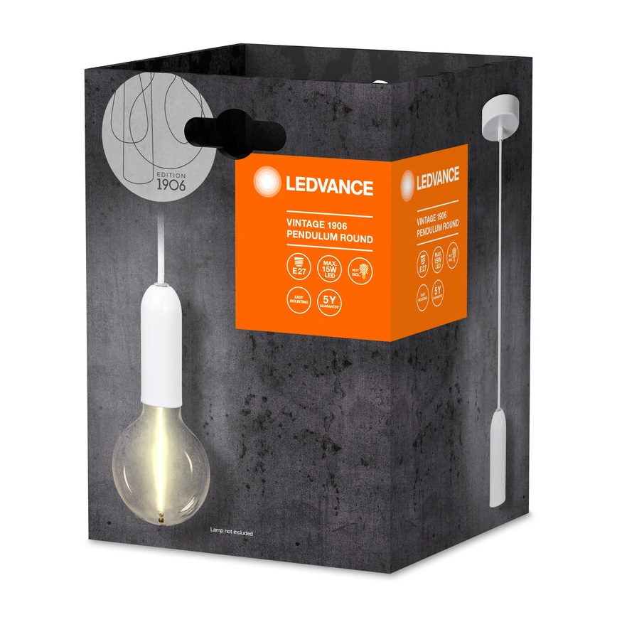 Ledvance - Suspension filaire PENDULUM ROUND 1xE27/15W/230V blanc