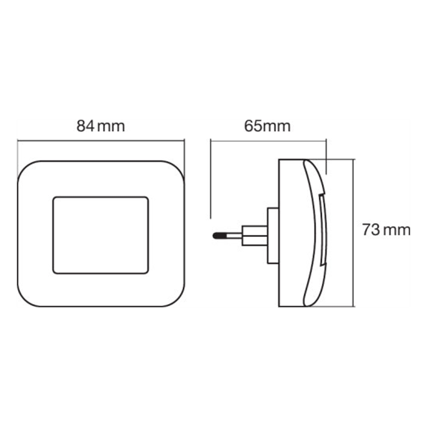 Ledvance - Veilleuse avec détecteur LUNETTA LED/0,2W/230V 3000K